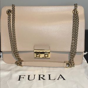 Furla Nude bag with gold chain